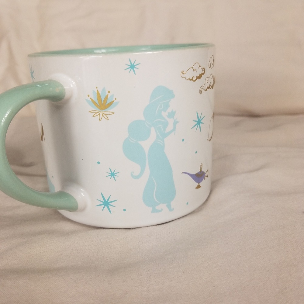 Zak Disney Princess Coffee Mug Unisex OS White New Silhouette Gold Teal - Picture 4 of 6